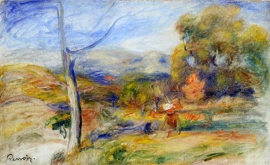 Landscape near Cagnes - 1910 - Pierre Auguste Renoir Painting